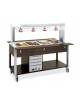 Carrello buffet termico 6xGN1/1 colore Nero - parafiato fisso e lampade a infrarossi - cm 226x68x144h