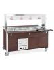 Carrello buffet termico armadiato 3xGN1/1 colore Rovere - parafiato fisso e lampade a infrarossi - cm 113x68x144h