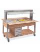 Carrello buffet termico 4xGN1/1 colore Nero, con parafiato mobile - illuminazione a LED - cm 161x68x144h