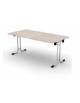 TAVOLO PIEGHEVOLE IMPILABILE CON STRUTTURA CROMATA E PIANO IN MELAMINICO DI VARI COLORI CM 140X80X72H