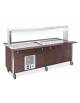 Carrello buffet armadiato misto freddo/caldo, parafiato fisso - 6xGN1/1 (3 caldi + 3 freddi) - colore Rovere - cm 226x68x144h