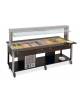Carrello buffet misti freddo/caldo 6xGN1/1 (3 caldi + 3 freddi) con parafiato mobile - colore Nero - cm 226x68x144h