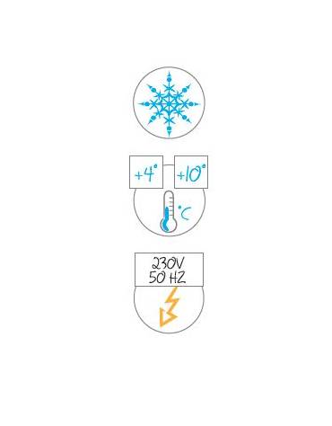 Vasca refrigerata da incasso in acciaio inox, con parafiato fisso - 2xGN1/1 - Refrigerazione statica +4 /+10° C- cm 80x68x111h