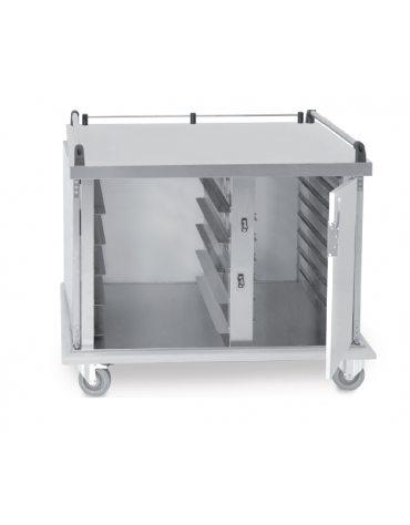 Carrello prime colazioni in acciaio inox, per distribuzione in multiporzione - cm 125x76x99h