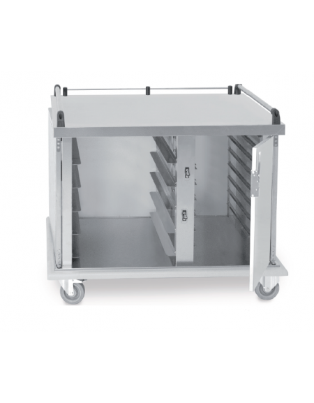 Carrello prime colazioni in acciaio inox, per distribuzione in multiporzione - cm 125x76x99h
