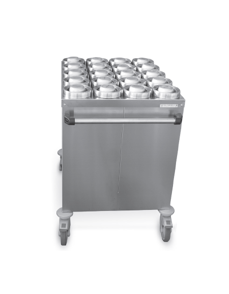 Carrello distributore di bicchieri a livello costante - 20 colonne - Ø bicchieri cm 7,6 ÷ 9,8 - cm 87x66x86h