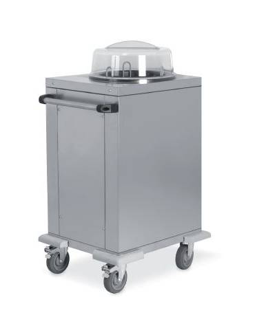 Sollevatore piatti in acciaio inox a 1 colonna fissa refrigerabile - portata circa 60 piatti ø 16÷21 - cm 60x50x89h