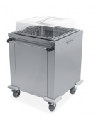 Carrello sollevatore cesti neutro in acciaio inox  - portata 5 / 9 cesti - cm 76x79,4x93/108h