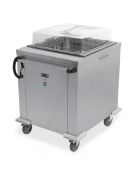 Carrello sollevatore cesti riscaldato in acciaio inox  - portata 5 / 9 cesti - cm 76x79,4x93/108h