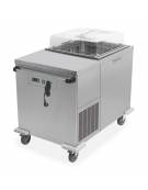 Carrello sollevatore cesti in acciaio inox - Refrigerazione ventilata 2°C / 10°C  - portata 5 / 9 cesti - cm 121x75x94/108h