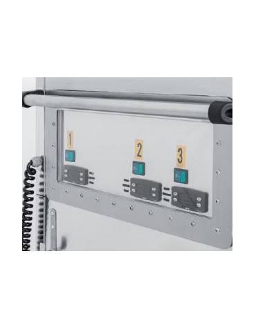 Carrello termico armadiato - 3xGN1/1 - temp. differenziate - 3 vani inferiori (2 neutri +1 caldo),guide stampate - cm 134x72x96h