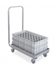 Carrello portacestelli per lavastoviglie in acciaio inox, base cm 61x41 con manico - cm 71x42x95h