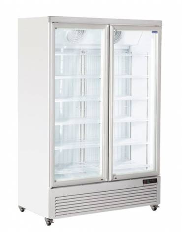 Armadio congelatore con doppia porta a vetro capacità Lt 1084 - refrigerazione ventilata -18°/-22°C  - cm 134x76x204h