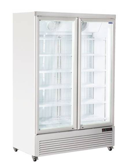Armadio congelatore con doppia porta a vetro capacità Lt 1084 - refrigerazione ventilata -18°/-22°C  - cm 134x76x204h