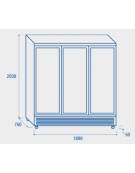 Congelatore porta a vetro e spot luminoso 270Lt - refrigerazione statica con ventola di assistenza - mm 595x640x1865h