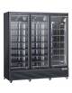Armadio congelatore nero con tripla porta a vetro, capacità Lt 1450 - refrigerazione ventilata -18°/-22°C - cm 188x76x204h