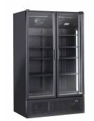 Vetrina doppia porta a battente per bibite - colore nero - refrigerazione ventilata +2°/+10°C - cm 120x79,1x203,5h
