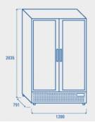 Vetrina doppia porta a battente per bibite  cm 90x73x203,5h