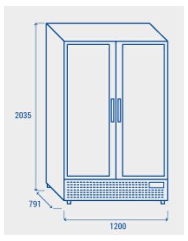 Vetrina doppia porta a battente per bibite  cm 90x73x203,5h