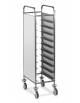 Carrello portavassoi con fianchi pannelli su 2 lati in legno nobilitato colore Bianco - Portata 20 vassoi EN 53x37 cm