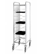 Carrello portavassoi universali con pannelli su 2 lati in lamiera bianca e stampa - Portata 20 vassoi-95x60x159 h