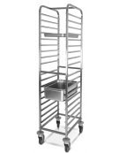 Carrello portateglie in acciaio inox - Portata 18 teglie GN1/1 - guide a "C" - cm 44x60x176h