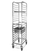 Carrello portateglie in acciaio inox - Portata 18 teglie GN1/1 - guide a "C" - cm 44x60x176h