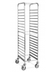 Carrello portateglie in acciaio inox AISI 304 - Portata 18 teglie cm 60x40 - guide a "L" - cm 52x72x176h