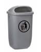 Cestino gettacarte in polietilene ad alta densità colore grigio - capacità: 50 litri - SENZA PALO - cm 40,4x24,8x74,5h