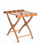 Reggivaligie in legno senza sponda - colore Legno Naturale - base con cinghie di cuoio - cm 50x50x55h