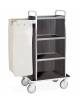 Carrello portabiancheria 4 piani - Rovere Tabacco - base cm 73 + pannelli su 3 lati - 1 sacco biancheria - cm 102x52x134h