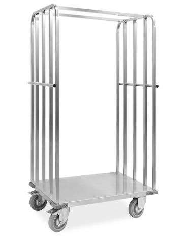 Carrello Roll container in acciaio inox - 2 sponde - portata 400 Kg - cm 94x65x173h