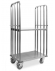 Carrello Roll container in acciaio inox - 2 sponde + ripiano intermedio - portata 400 Kg - cm 94x65x173h