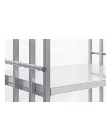 Carrello Roll container in acciaio inox - 3 sponde + ripiano intermedio - portata 400 Kg - cm 145x65x198h