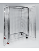 Carrello Roll container antifurto - 4 sponde (1 apribile) e cappello superiore - portata 600 Kg - cm 120x80x180h