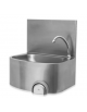 Lavamani semicircolare a parete in acciaio inox AISI 304, alzata cm 30h, comando ginocchio - cm 48x36x52h