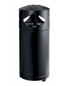 Portacenere gettacarte per la raccolta differenziata a tre settori da Lt 35 cadauno in acciaio verniciato - cm 49x49x108h