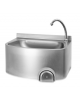 Lavamani a parete in acciaio inox AISI 304, alzata cm 4h, comando ginocchio - cm 48x35x26h