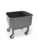 Vasca carrellata vagonetto in acciaio inox AISI 304 con rubinetto di scarico - Lt. 190 - cm 80x60x75h