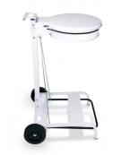 Carrello portasacco in metallo laccato bianco, con apertura a pedale - Capacità 110 Lt - cm Ø41x100h