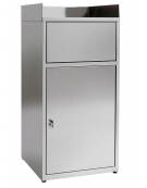Pattumiera svuotavassoi 80 Lt in lamiera di zinco colore grigio - sportello basculante e ripiano superiore - cm 60x60x120h