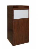 Pattumiera svuotavassoi 80 Lt in lamiera di zinco colore Noce - sportello basculante e ripiano superiore - cm 60x60x120h