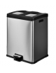 Pattumiera in acciaio inox con apertura a pedale - 2 secchi interni da lt 12 cadauno - cm 41x39x43h