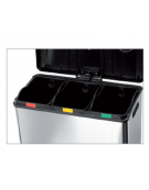 Pattumiera in acciaio inox con apertura a pedale - 2 secchi interni da lt 12 cadauno - cm 41x39x43h