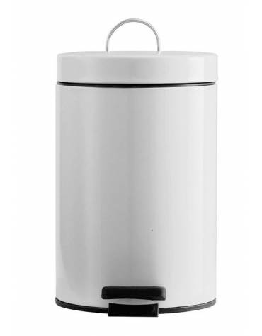 Pattumiera con pedale in acciaio Colore bianco - Capacità Lt 4 - cm ø 22,3x26,5h