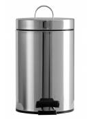 Pattumiera con pedale - finitura in acciaio inox brillante - Capacità Lt 12 - cm ø 26x36h