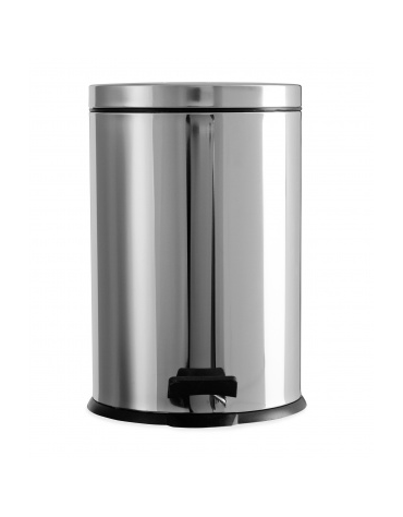 Pattumiera con pedale - finitura in acciaio inox brillante AISI 430 - Capacità Lt 20 - cm ø 29x45h