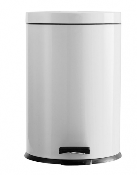 Pattumiera con pedale in acciaio colore bianco - Capacità Lt 20 - cm ø 29x45h