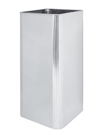 Portaombrelli quadrato realizzato in acciaio inox satinato - cm 24x24x49h