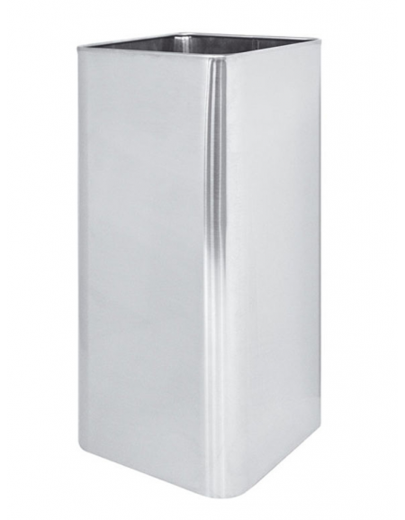 Portaombrelli quadrato, in acciaio inox satinato - cm 24x24x49h